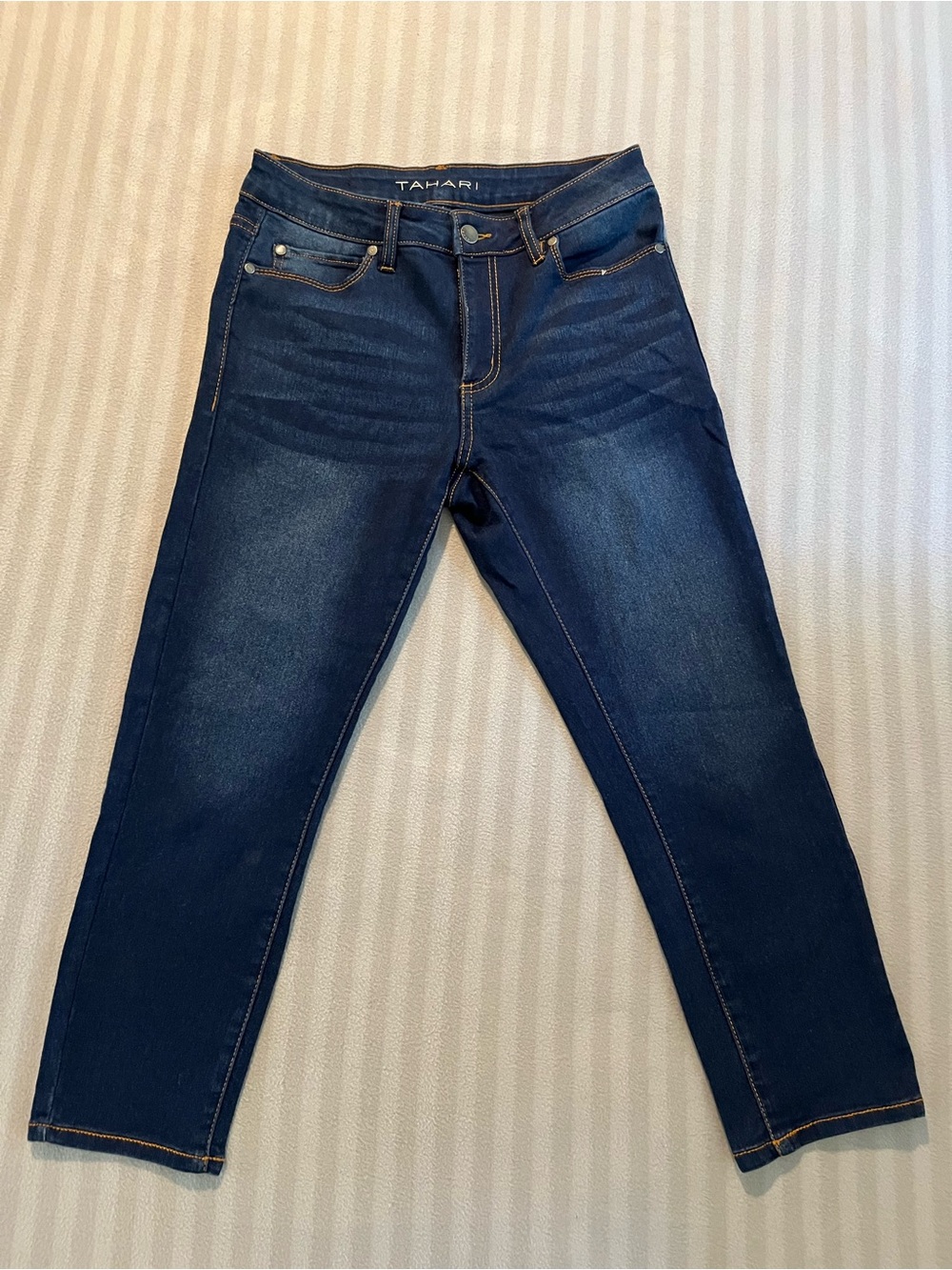 Tahari Dark Blue Straight Leg Jeans